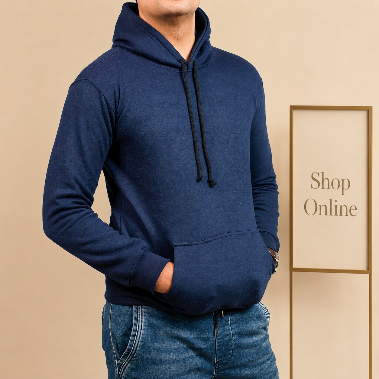 Basic Sea Blue Hoodie // Men