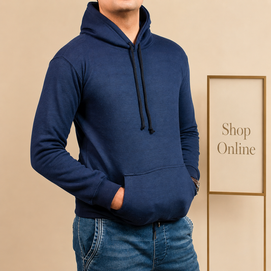 Basic Sea Blue Hoodie // Men