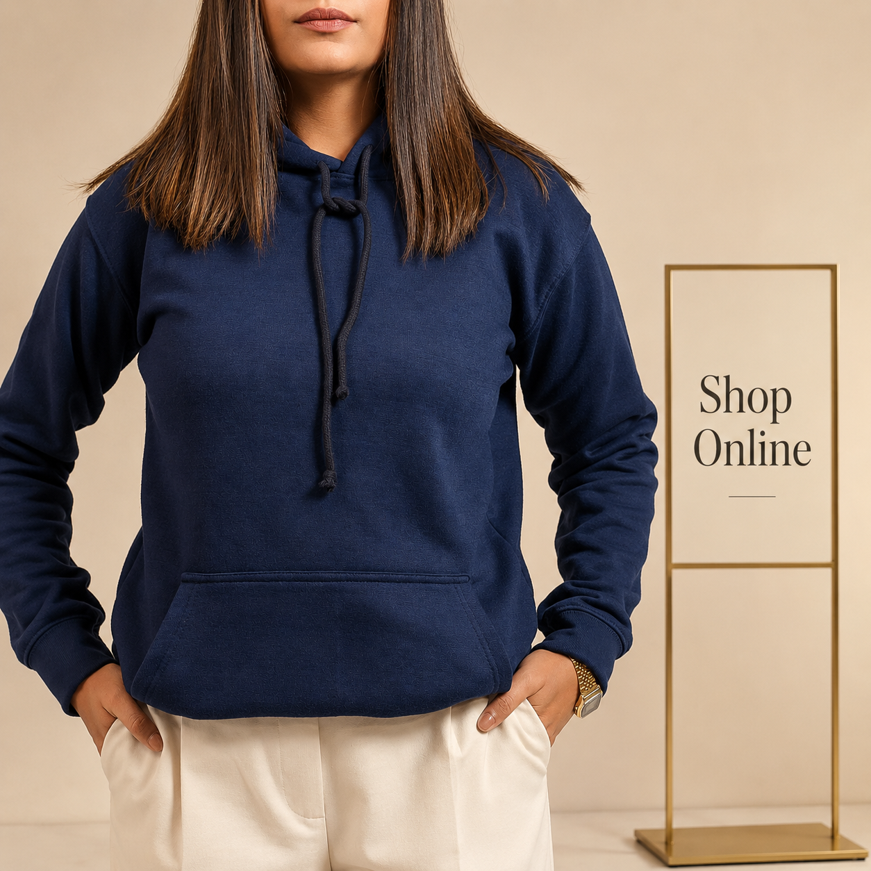 Basic Navy blue Hoodie // Women