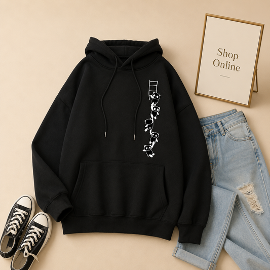 BLACK HOODIE PANDA LADDER