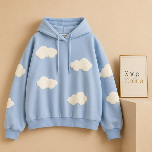 SKY BLUE HOODIE CLOUD ALL OVER
