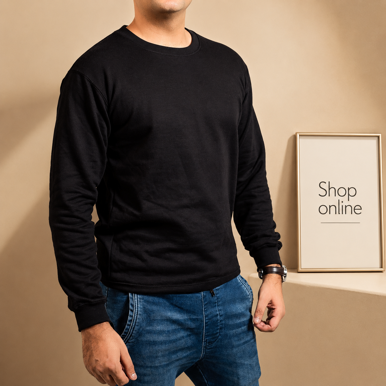 Basic Black Sweatshirt // Men