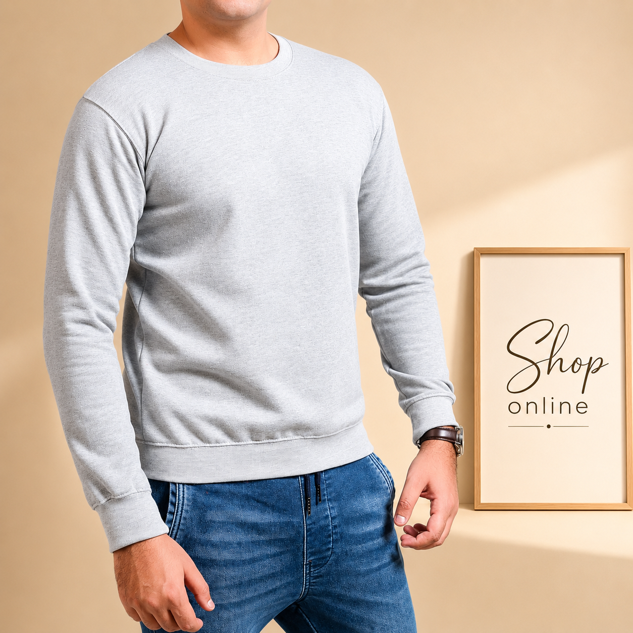 Basic Lt. Grey Sweatshirt // Men
