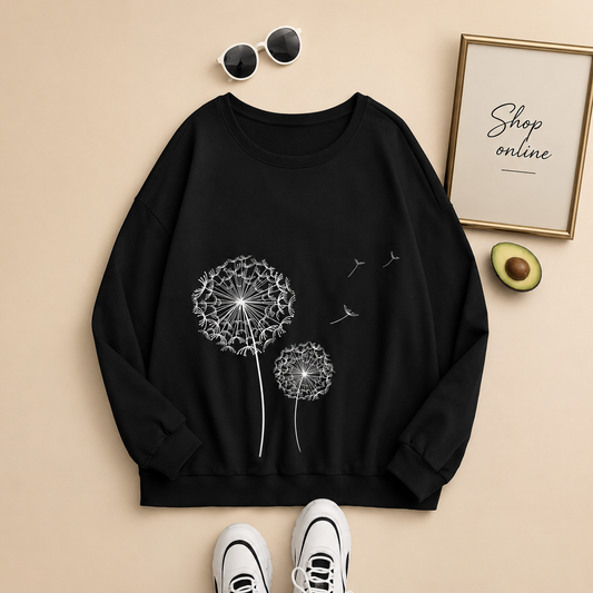 Black  Sweatshirt( snowflakes)