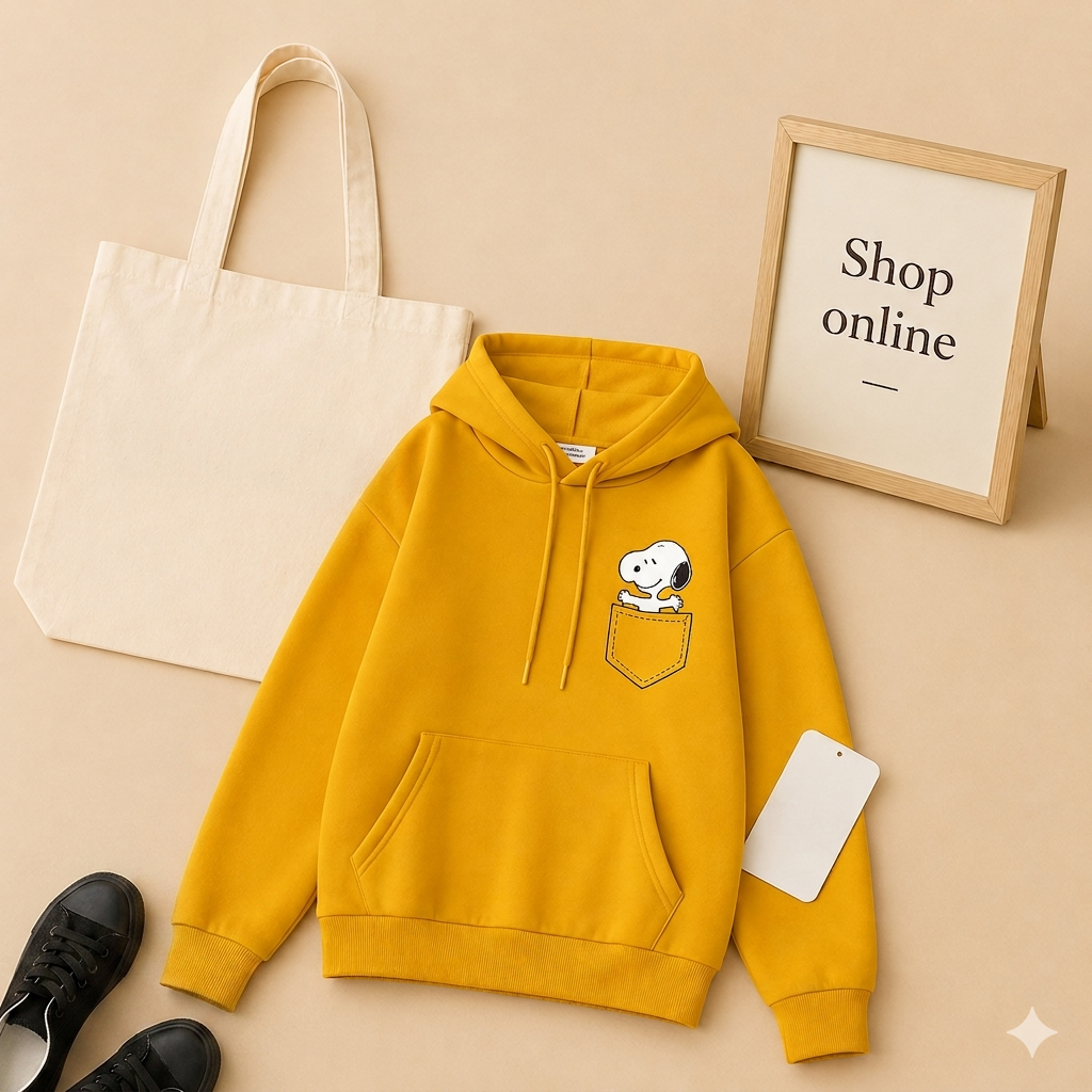 POCKET PUPPY YELLOW HOODIE