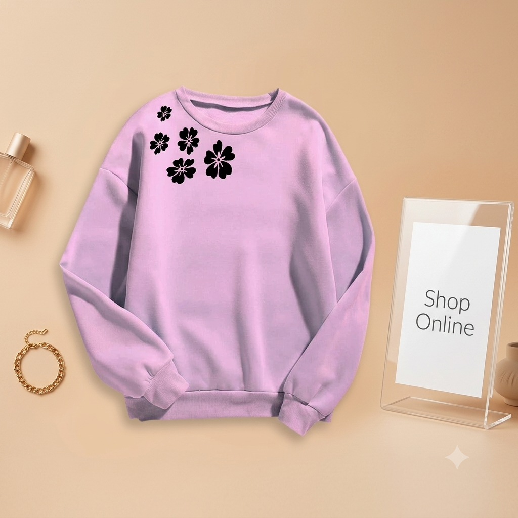CUTE FLORAL SWEATSHIRT