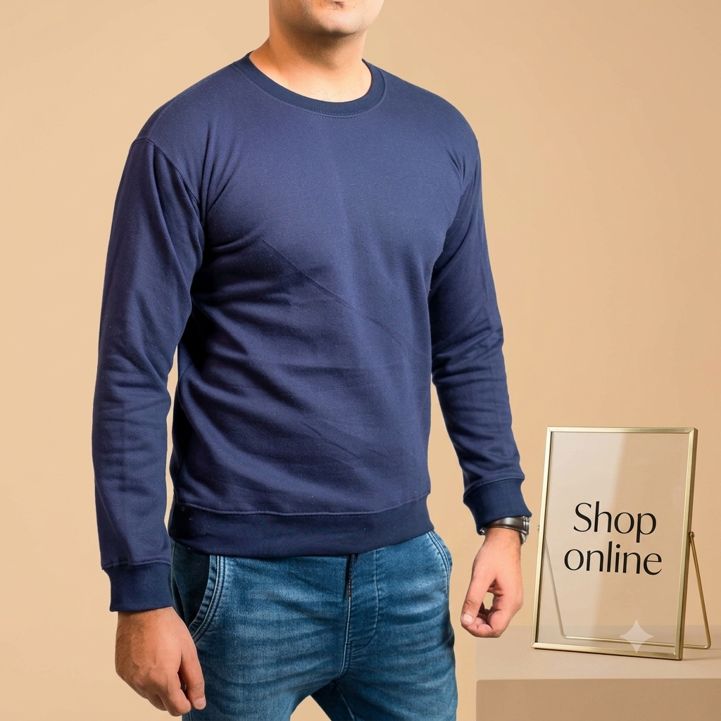 Basic Dark Blue Sweatshirt // Men