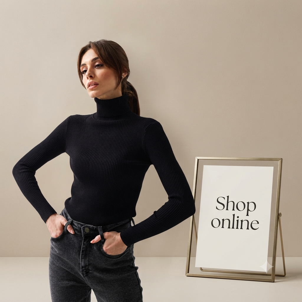 BLACK HIGH NECK