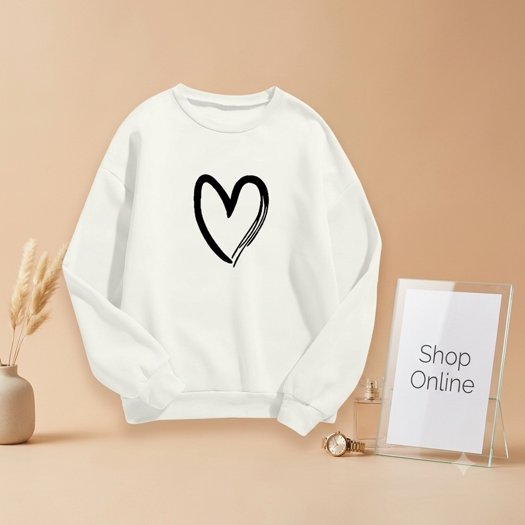 CUTE HEART SWEATSHIRT