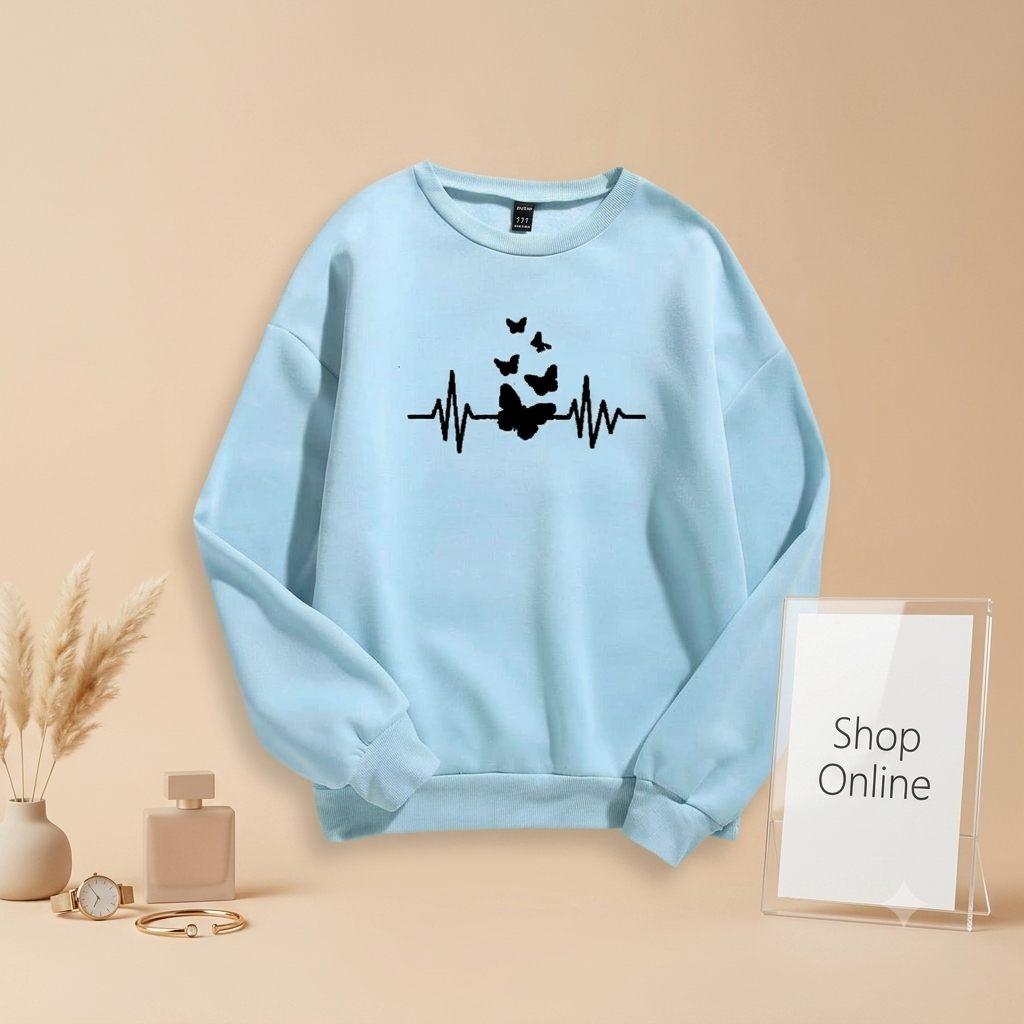 BUTTERFLY HEART BEAT SWEATSHIRT