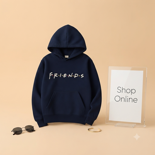 NAVY BLUE HOODIE FRIENDS