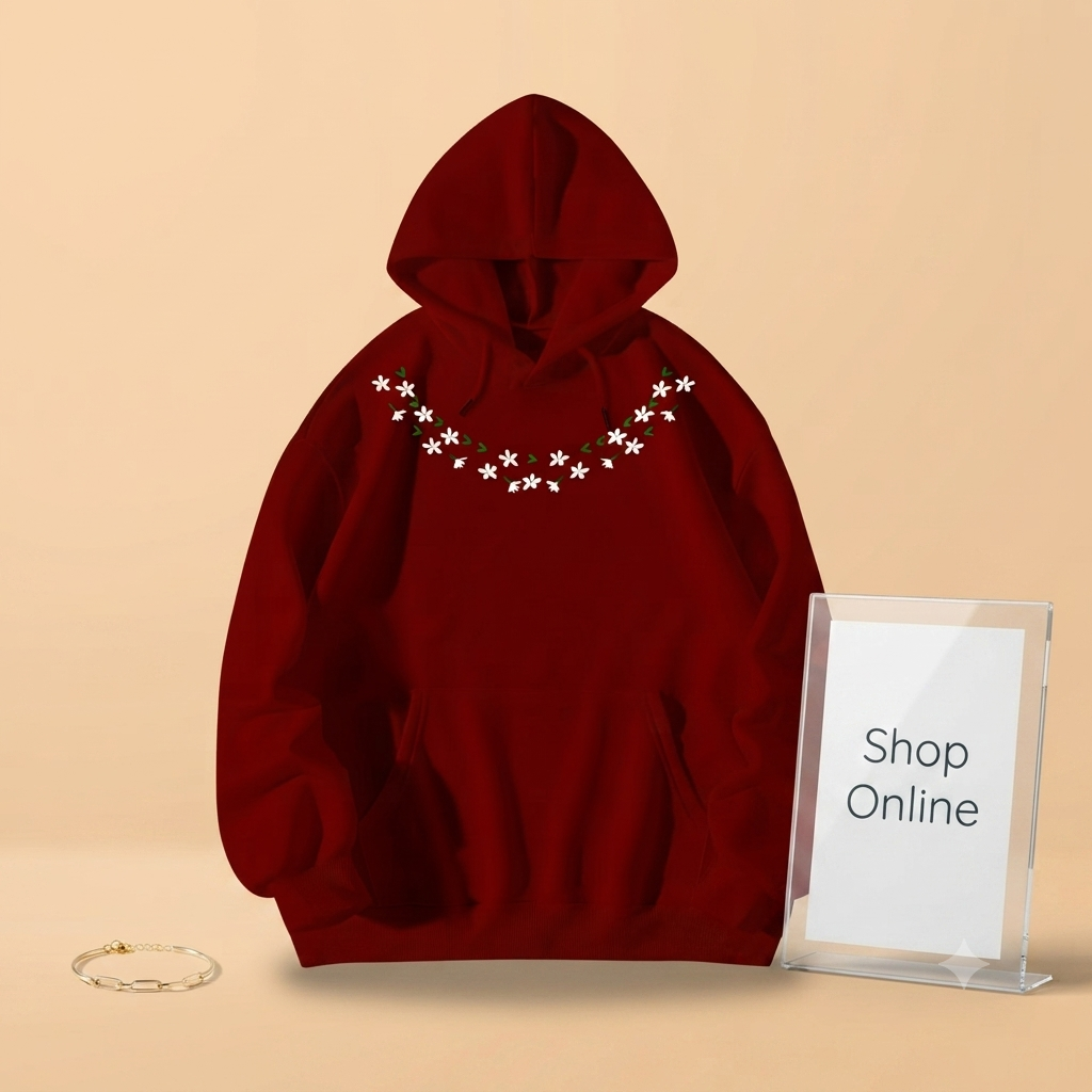FLOWER NECK HOODIE