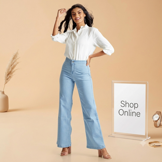Sky Blue Wide Leg