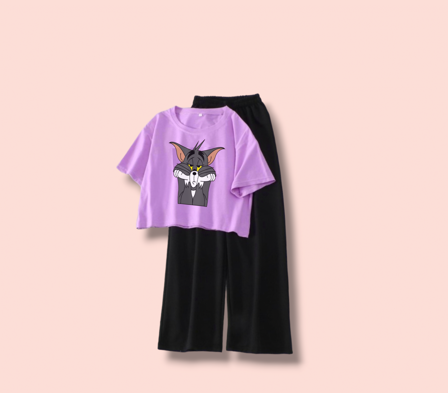 BLACK FLAPPER-LILAC CROP TEE CONFUSE TOM