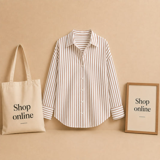 Beige With Brown Stripes Shirt