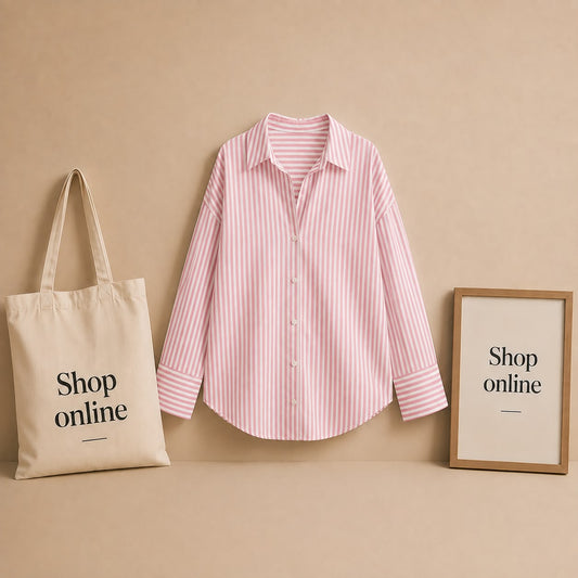 White With Pink Stripes Shirt