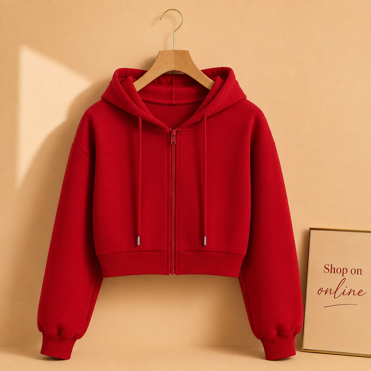 Red Zipper Crop