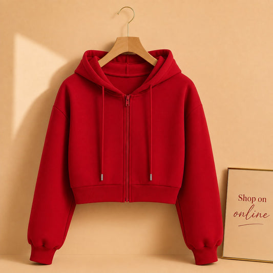 Red Zipper Crop