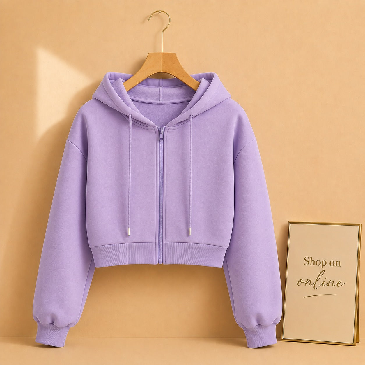 Lilac Zipper Crop