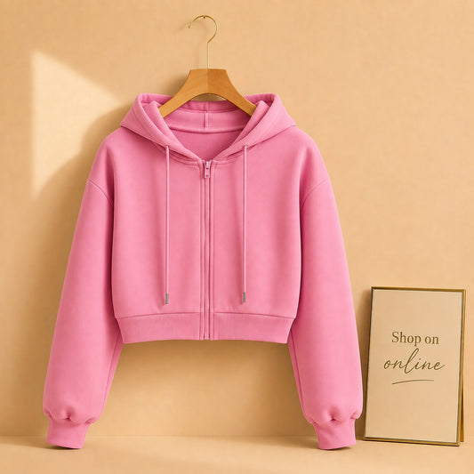 Pink Zipper Crop