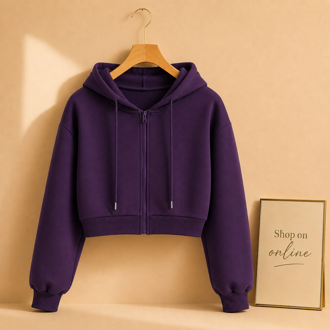 Purple Zipper Crop