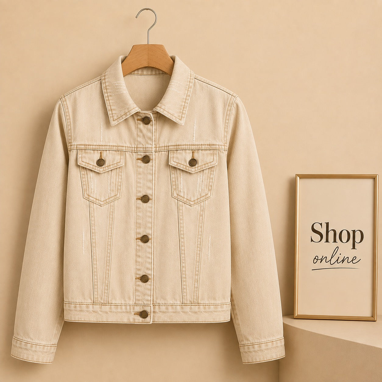 Beige Denim Jacket