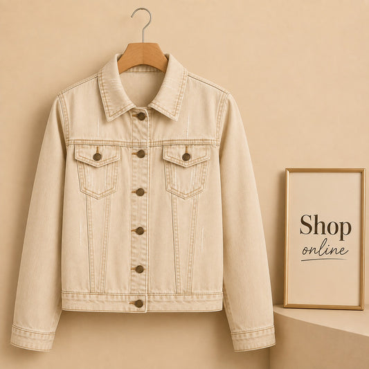 Beige Denim Jacket
