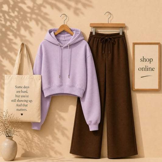Lilac Crop Hood With Brown Flapper