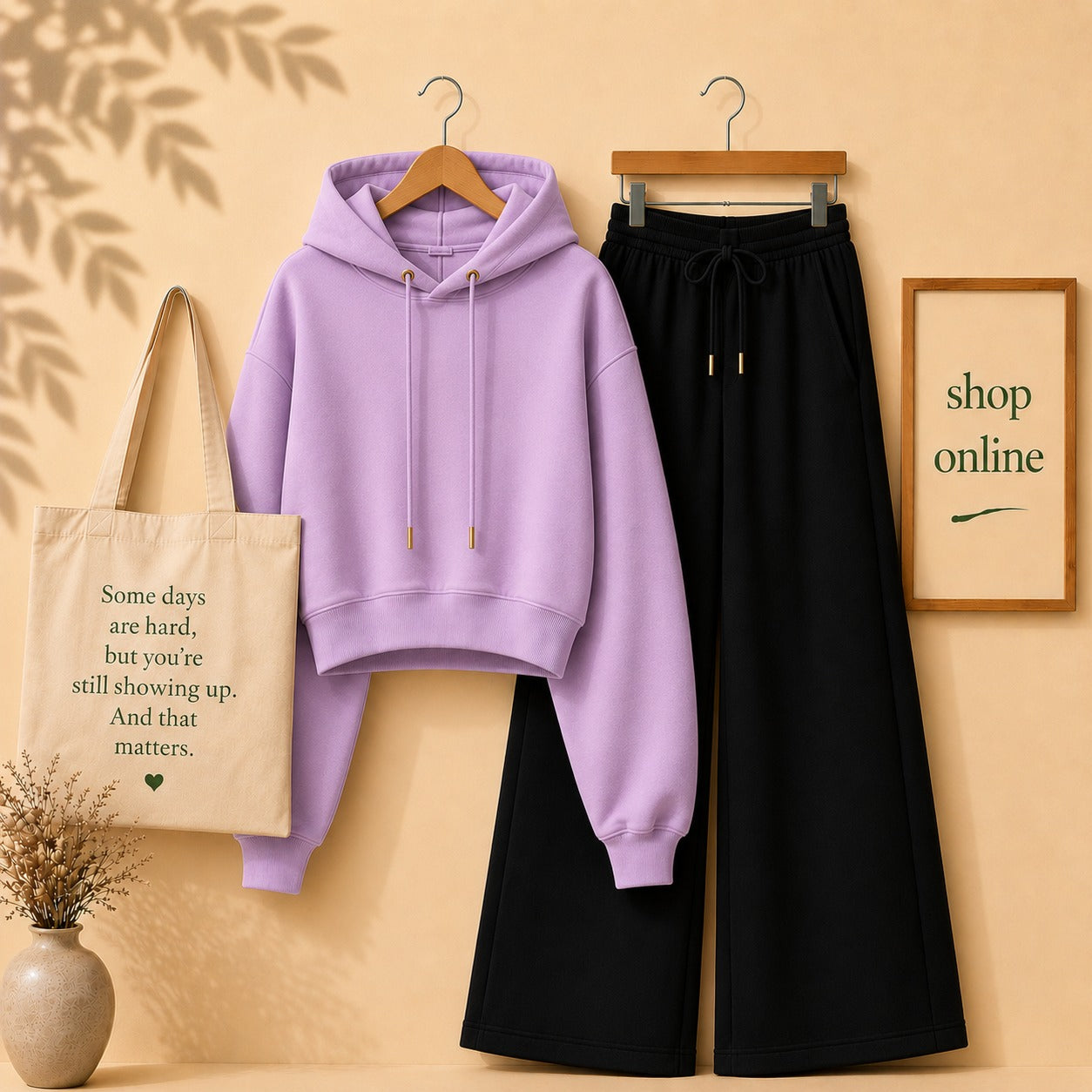 Lilac Crop Hood With Black Flapper