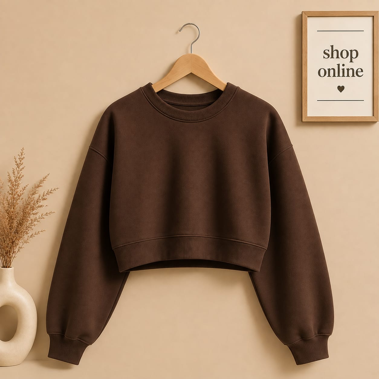 Brown Crop Sweatshirt