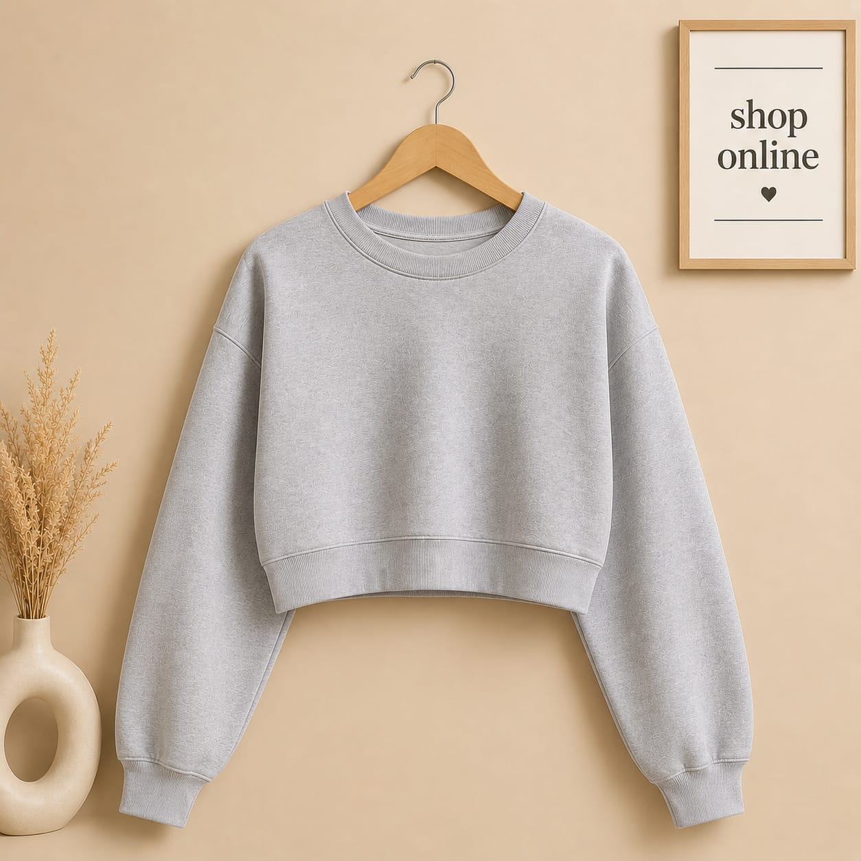 Gray Crop Sweatshirt
