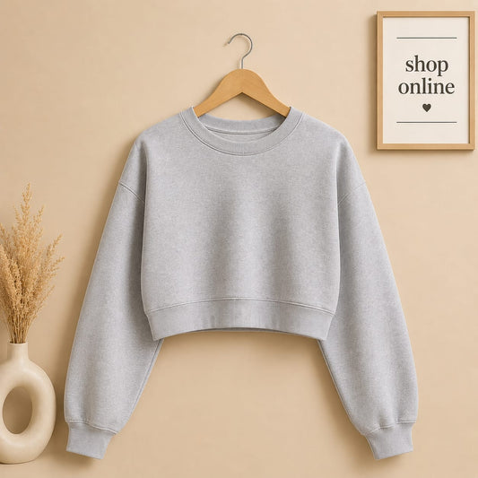 Gray Crop Sweatshirt