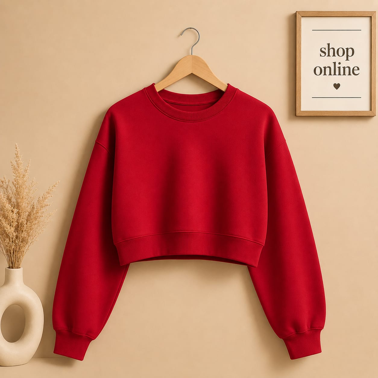 Red Crop Sweatshirt