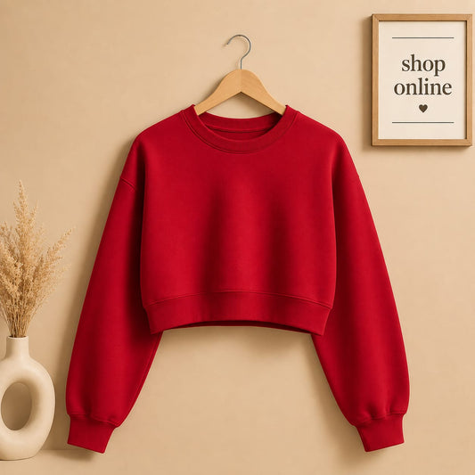 Red Crop Sweatshirt