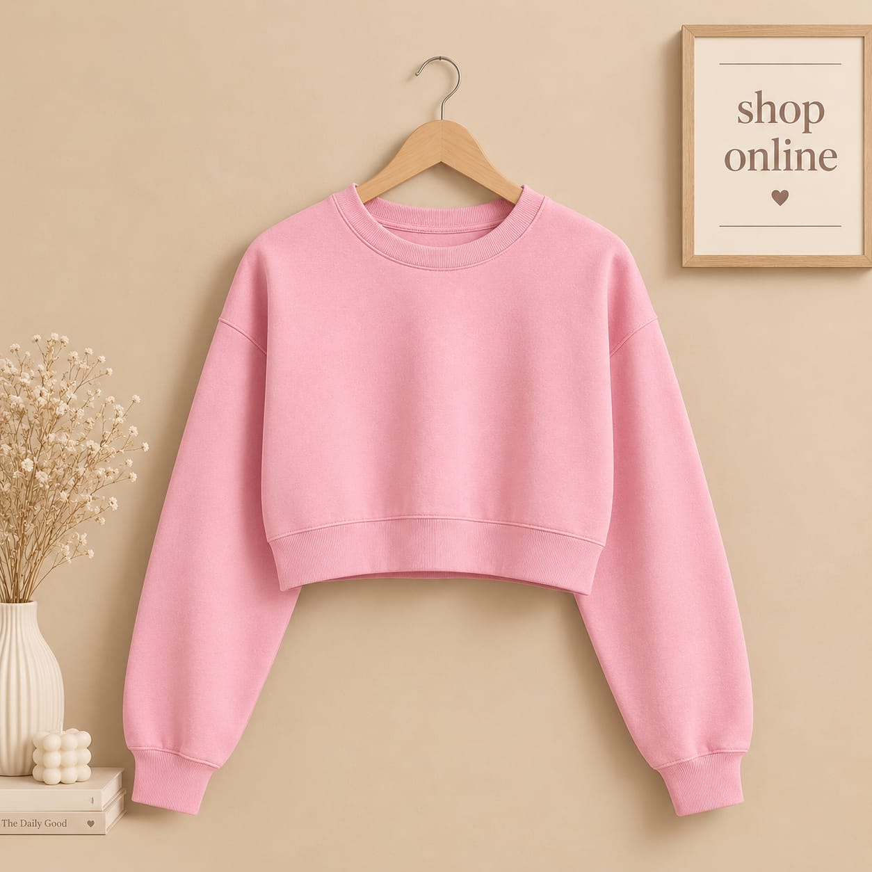 Pink Crop Sweatshirt