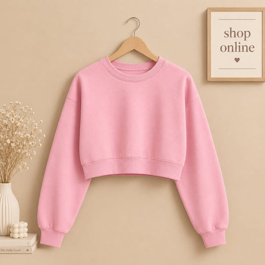 Pink Crop Sweatshirt