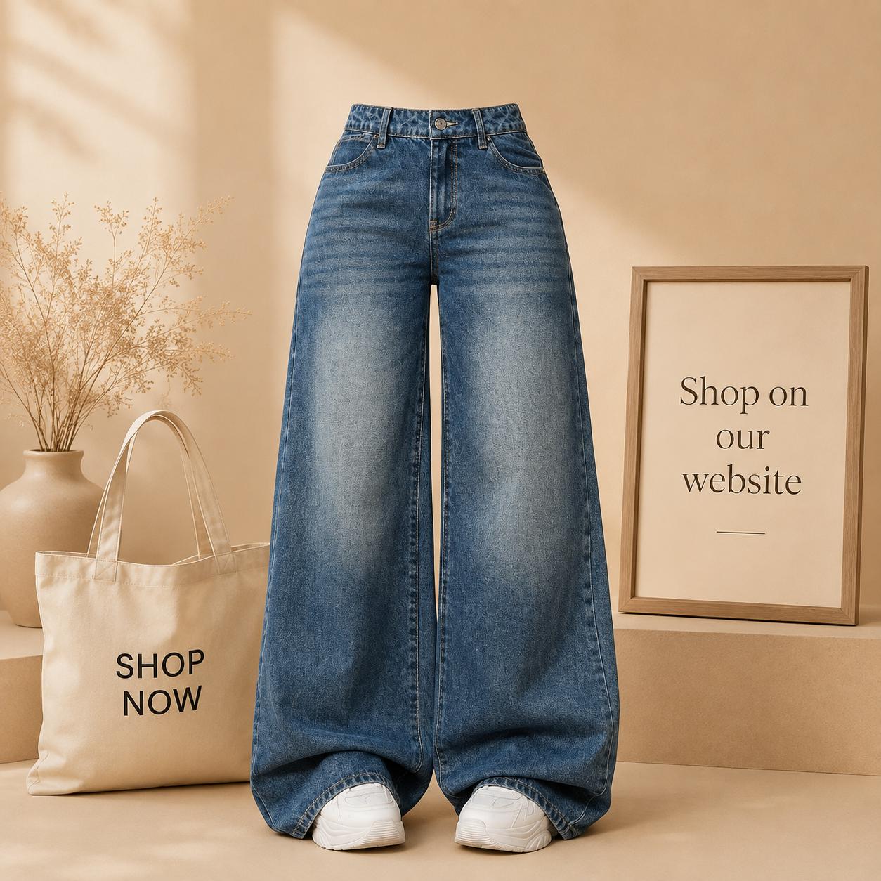 Vintage Sky Blue Faded Jeans
