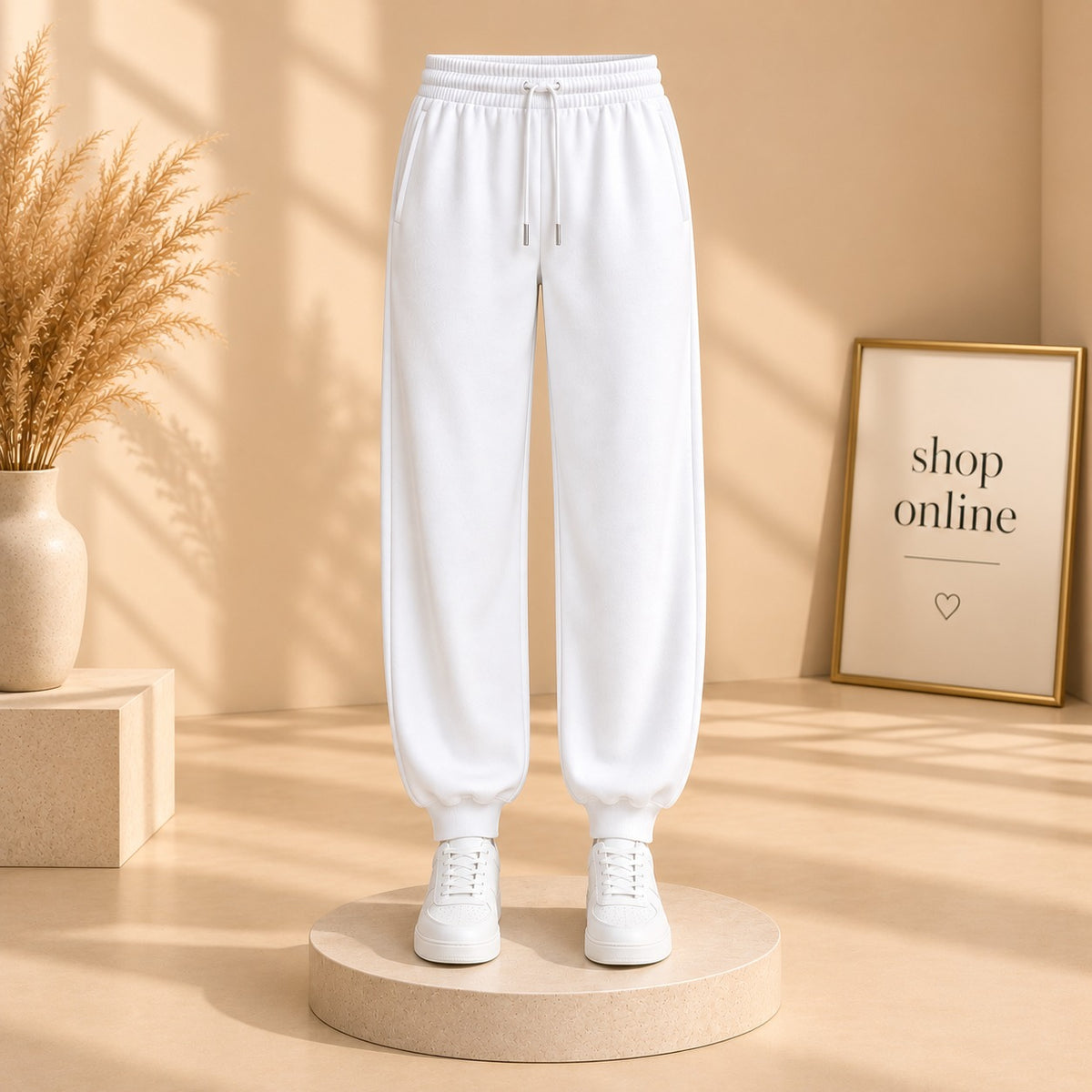 White Fitted Bottom Trouser