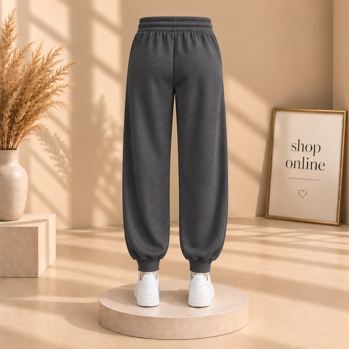Charcoal Grey Fitted Bottom Trouser