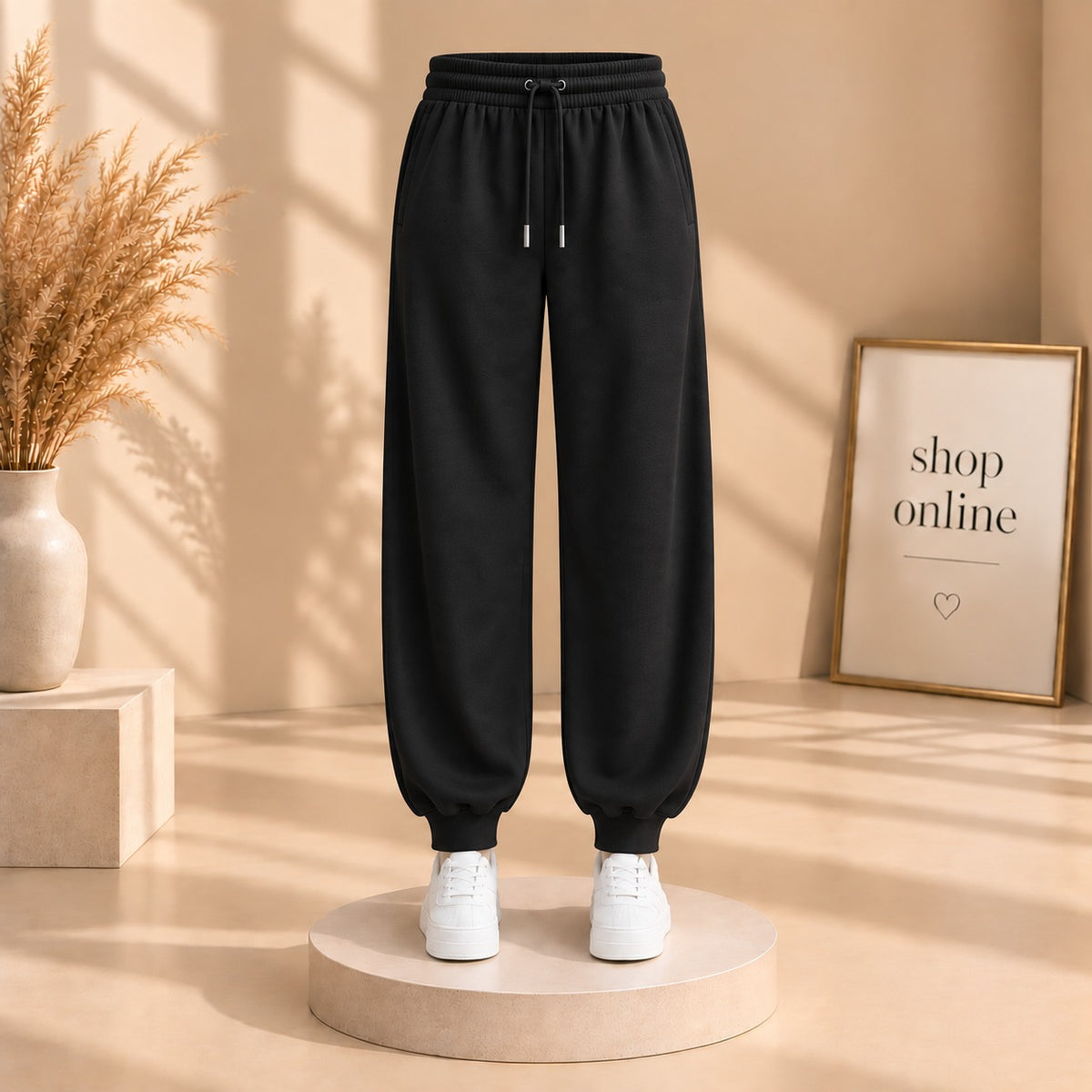 Black Fitted Bottom Trouser