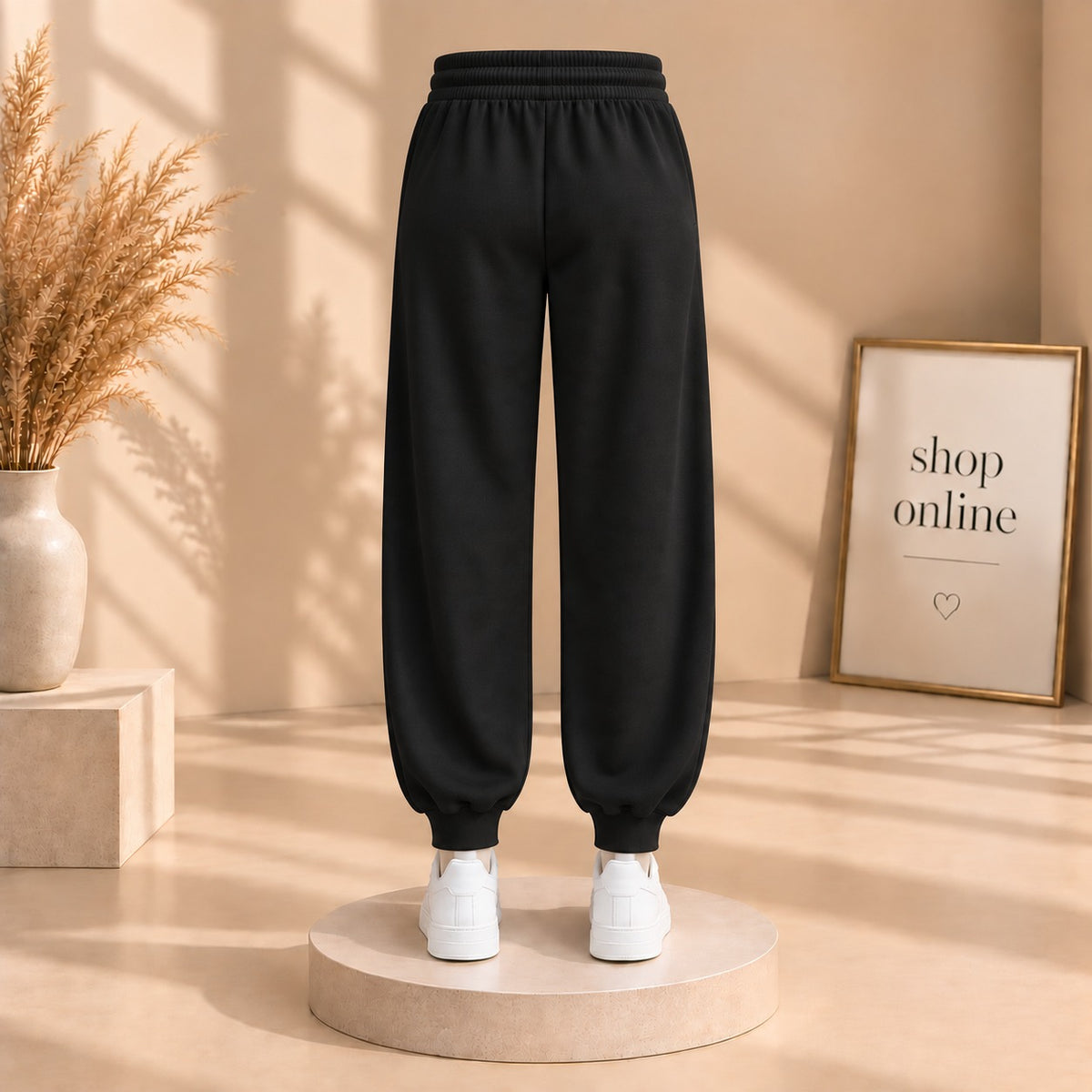 Black Fitted Bottom Trouser