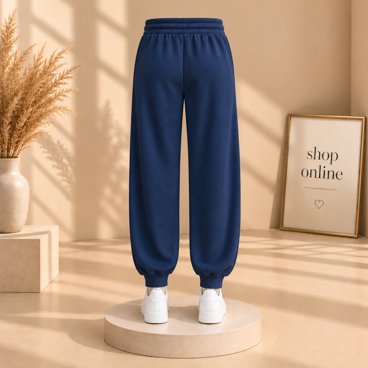 Navy Blue Fitted Bottom Trouser