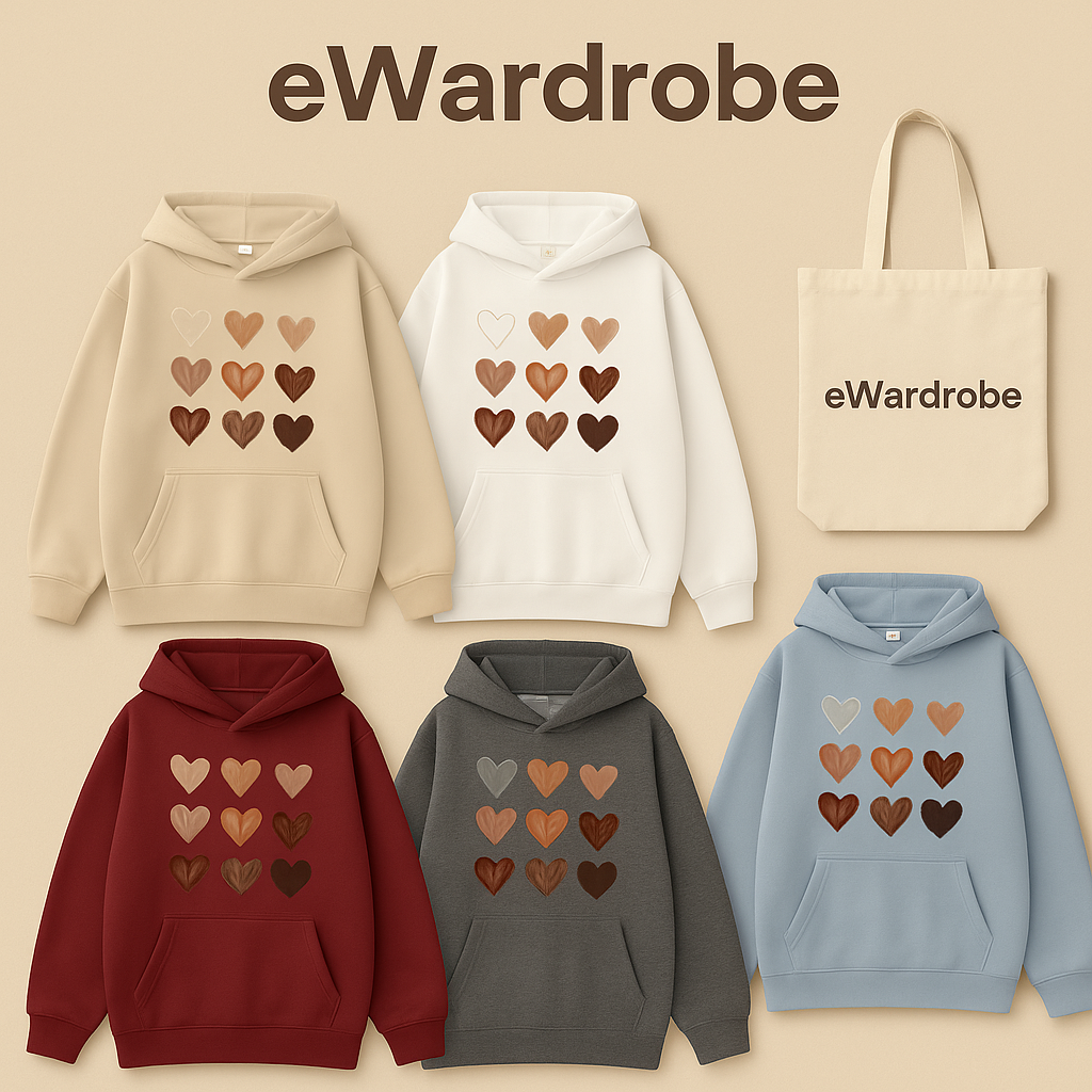 BROWN HEARTS HOODIE