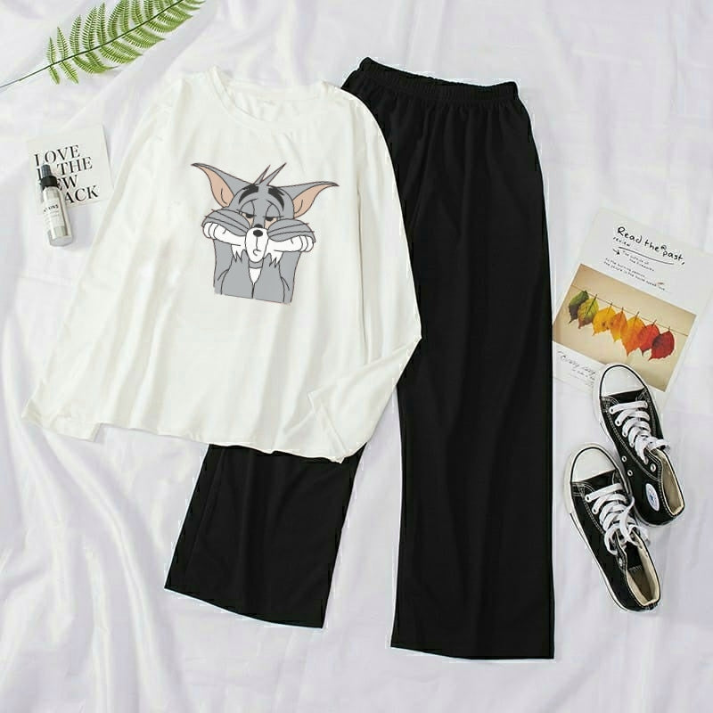BLACK FLAPPER -WHITE FULL TEE CONFUSE TOM