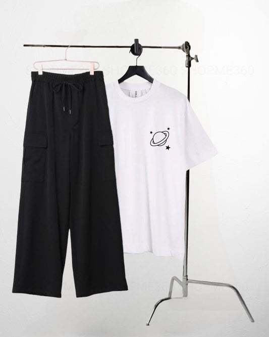BLACK CARGO FLAPPER-WHITE TSHIRT POC SATURN