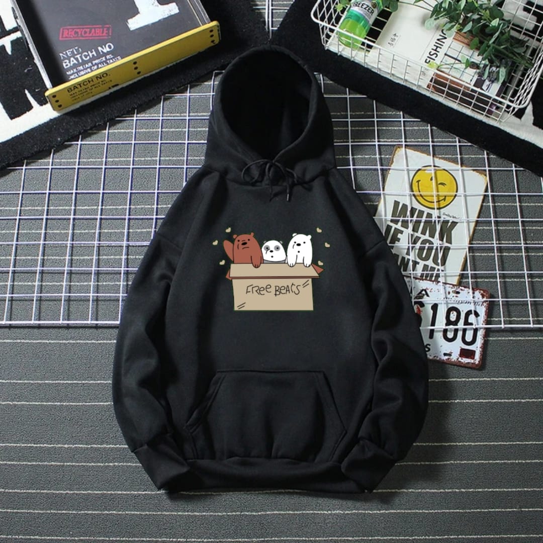 BLACK HOODIE FREE BEAR