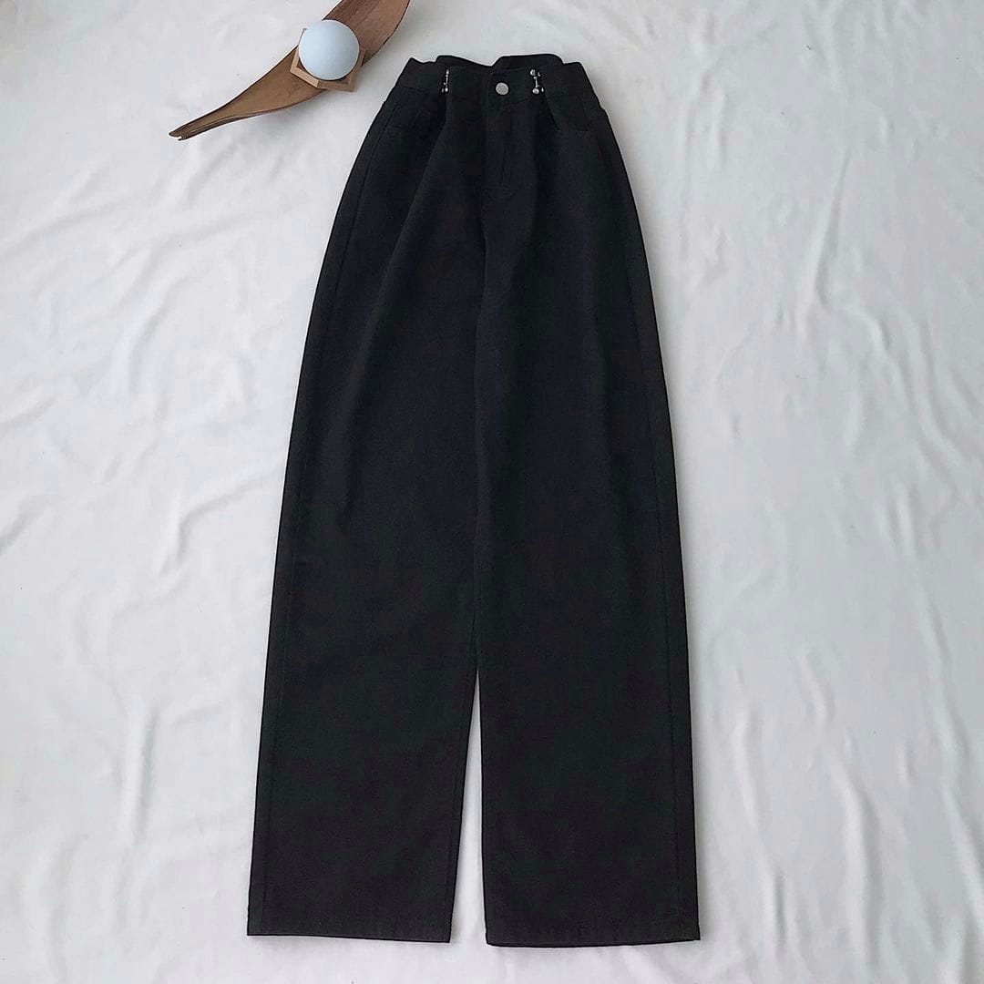 BLACK WIDE LEG JEANS