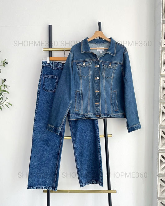 SKY BLUE DENIM JACKET-MID BLUE JEANS