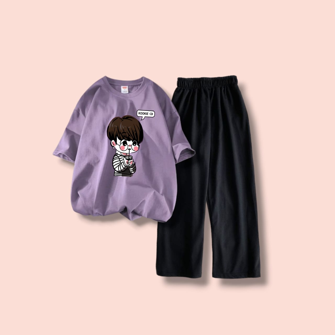 BLACK FLAPPER-LILAC TEE KOOKI