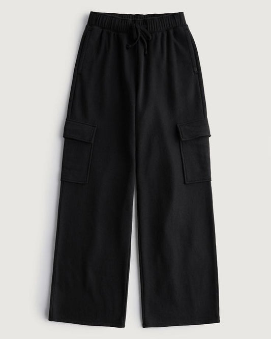 BASIC BLACK CARGO FLAPPER TROUSER